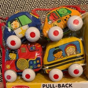 NWT Melissa and Doug Soft Pull Car Set of 4